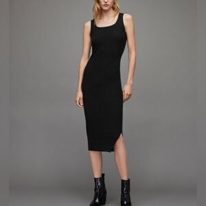 All Saints Black Midi Dress